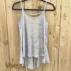 Free People Movement Acid Wash Burnout Tank Top Light Blue